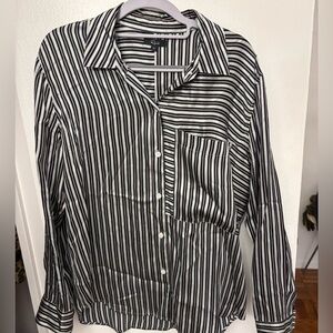 Rails Striped Silk Blouse